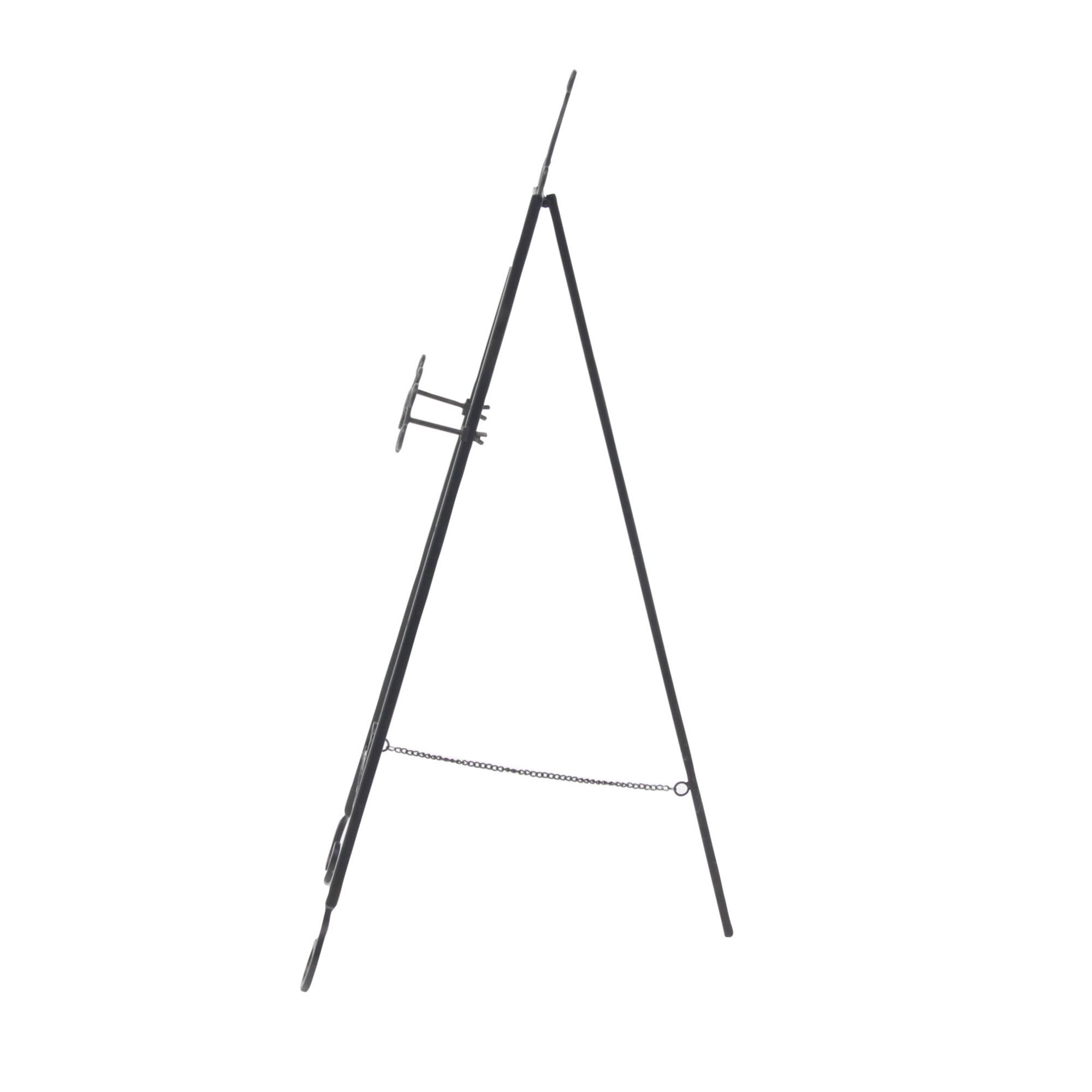 Traditional Black Iron Floor Easel, 46" x 21" x 22"